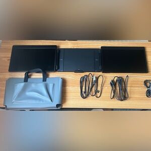 Portable Dual Screen Laptop Monitor - Black
